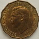 THREEPENCES BRASS 1937  GEORGE VI BU