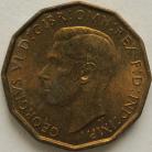 THREEPENCES BRASS 1941  GEORGE VI BU