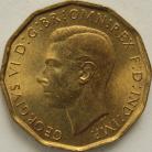 THREEPENCES BRASS 1943  GEORGE VI BU