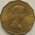 THREEPENCES BRASS 1957  ELIZABETH II  UNC LUS