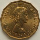 THREEPENCES BRASS 1959  ELIZABETH II  UNC LUS