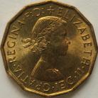 THREEPENCES BRASS 1965  ELIZABETH II BU