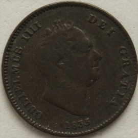 THIRD FARTHINGS 1835  WILLIAM IV  GF