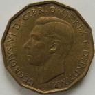 THREEPENCES BRASS 1937  GEORGE VI GEF