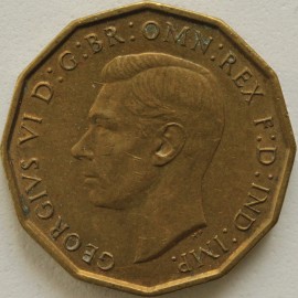 THREEPENCES BRASS 1938  GEORGE VI  GEF