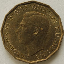 THREEPENCES BRASS 1940  GEORGE VI  NEF