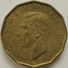 THREEPENCES BRASS 1945  GEORGE VI  GVF