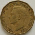 THREEPENCES BRASS 1949  GEORGE VI VERY RARE GF