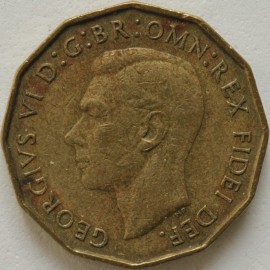 THREEPENCES BRASS 1951  GEORGE VI  NVF