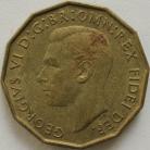 THREEPENCES BRASS 1952  GEORGE VI NEF