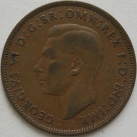 PENNIES 1940  GEORGE VI SINGLE EXERGUAL LINE VERY SCARCE GF