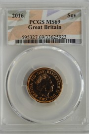 SOVEREIGNS 2016  ELIZABETH II PCGS SLABBED MS69