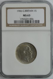 SHILLINGS 1906  EDWARD VII NGC SLABBED  MS63