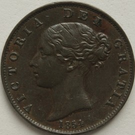 HALFPENCE 1854  VICTORIA  GVF