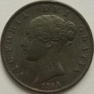 HALFPENCE 1854  VICTORIA GF