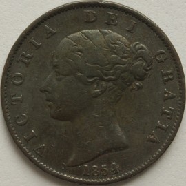 HALFPENCE 1854  VICTORIA  GF