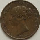 HALFPENCE 1855  VICTORIA GF