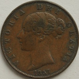 HALFPENCE 1857  VICTORIA  NVF