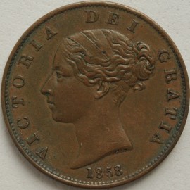 HALFPENCE 1858  VICTORIA  GVF