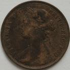 HALFPENCE 1876 H VICTORIA WIDE DATE F325 VF