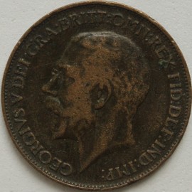 HALFPENCE 1911  GEORGE V  GVF