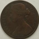 PENNIES 1865  VICTORIA PLAIN 5 GF