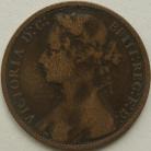 PENNIES 1876 H VICTORIA NARROW DATE F89 GF