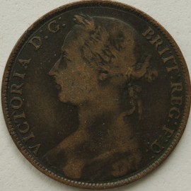 PENNIES 1882 H VICTORIA FLAT SHIELD F115 GF