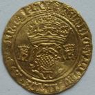 HAMMERED GOLD 1526 -1544 HENRY VIII CROWN OF THE DOUBLE ROSE (HENRY AND KATHERINE OF ARAGON) BOTH CROWNED IN FIELD MM ROSE GVF
