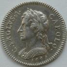 FARTHINGS 1665  CHARLES II PATTERN IN SILVER P407 GEF