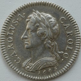 FARTHINGS 1665  CHARLES II PATTERN IN SILVER P407 GEF