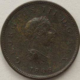 HALFPENCE 1806  GEORGE III  GF