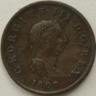 HALFPENCE 1807  GEORGE III GF