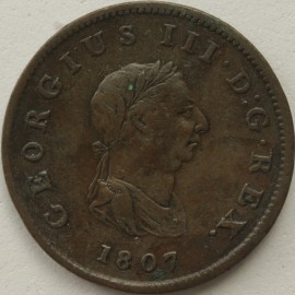 HALFPENCE 1807  GEORGE III  GF