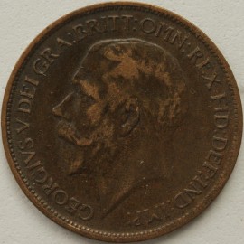 HALFPENCE 1917  GEORGE V  NVF