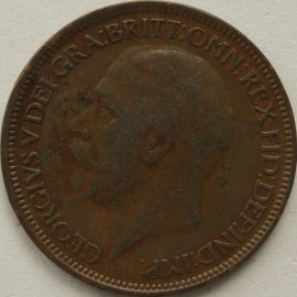 HALFPENCE 1927  GEORGE V  GVF