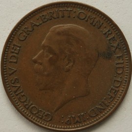 HALFPENCE 1928  GEORGE V  GVF