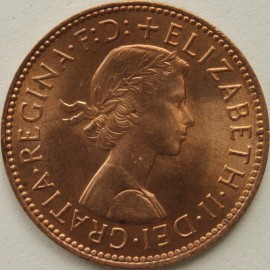 HALFPENCE 1967  ELIZABETH II F494 THIN RIM BU