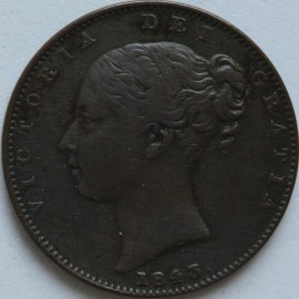 FARTHINGS 1843  VICTORIA  NVF