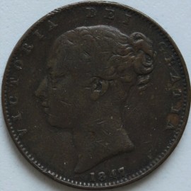 FARTHINGS 1847  VICTORIA  GF