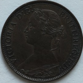 FARTHINGS 1869  VICTORIA RARE GVF