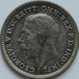 THREEPENCES SILVER 1928  GEORGE V VERY SCARCE NEF