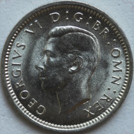 THREEPENCES SILVER 1937  GEORGE VI  BU