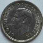 THREEPENCES SILVER 1938  GEORGE VI GEF