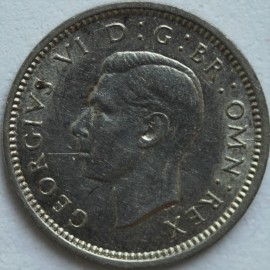 THREEPENCES SILVER 1938  GEORGE VI  GEF