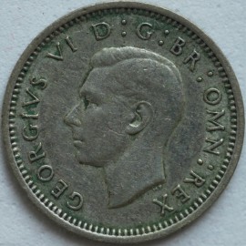 THREEPENCES SILVER 1941  GEORGE VI  GVF