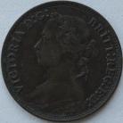 FARTHINGS 1875  VICTORIA SMALL DATE SCARCE GF