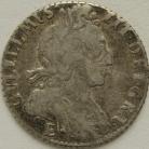 SIXPENCES 1697 E WILLIAM III 3RD BUST EXETER SMALL CROWNS LATE HARP ESC1287 GF