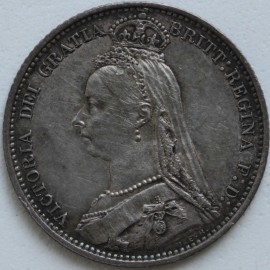 SIXPENCES 1887  VICTORIA JUBILEE HEAD 2ND TYPE  GVF