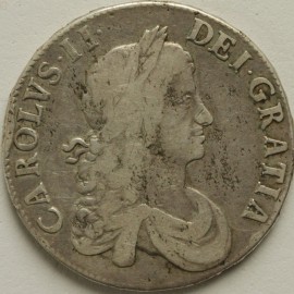 CROWNS 1664  CHARLES II 2ND BUST XVI GF